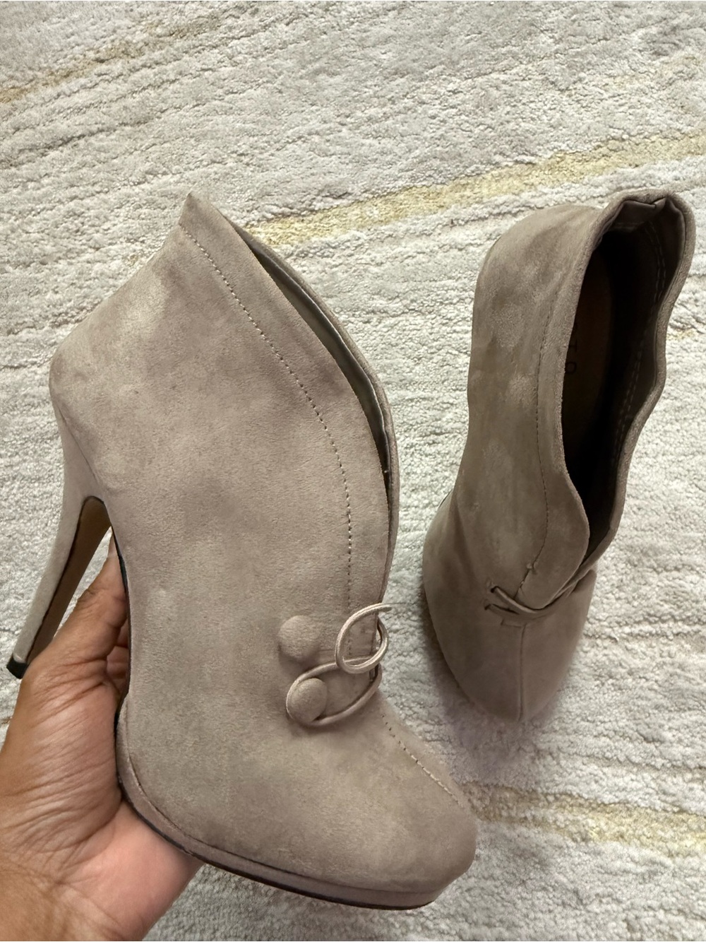 APT. 9 Taupe Faux Suede High Heel Ankle Booties Size 6